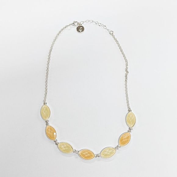 Short Liz Claiborne Adjustable Yellow & Gold Gem Necklace - Picture 1 of 4